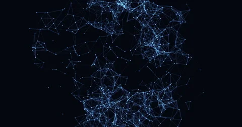 An abstract deformed rotating sphere made of interlaced dots and lines 21 Stock Footage 307795852