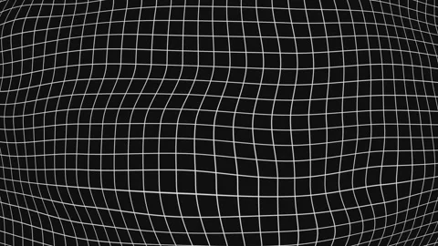 Abstract deformed white grid frame 3D Stock Footage 297146230