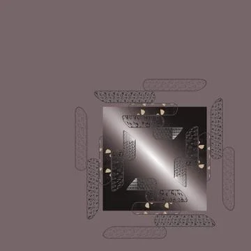 Abstract delicate coffee-colored background with a square figure.3d. Stock Illustration