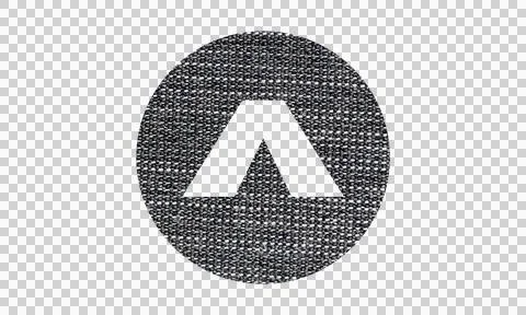 Abstract Denim Fabric Texture Camping Tent Icon Isolated on White Background Stock Illustration