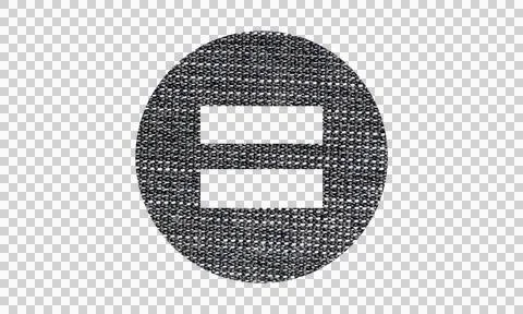 Abstract Denim Fabric Texture Equal Sign Icon Isolated on White Background Stock Illustration