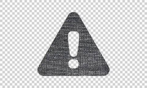 Abstract Denim Fabric Texture Exclamation Mark Alert Symbol Icon Isolated o.. Stock Illustration