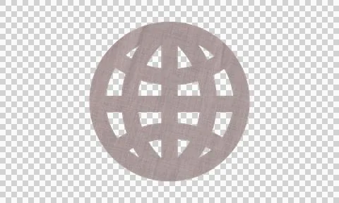 Abstract Denim Fabric Texture Globe World Symbol Icon Isolated on White Bac.. Stock Illustration