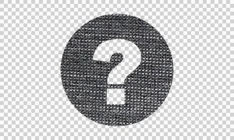 Abstract Denim Fabric Texture Question Mark Symbol Icon Isolated on White B.. Stock Illustration
