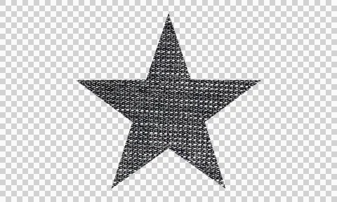 Abstract Denim Fabric Texture Star Shape Icon Isolated on White Background Stock Illustration