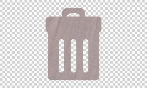 Abstract Denim Fabric Texture Trash Can Delete Symbol Icon Isolated on Whit.. Stock Illustration