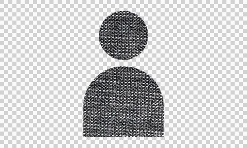 Abstract Denim Fabric Texture User Profile Icon Isolated on White Background Stock Illustration