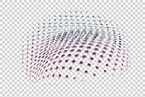 Abstract of a dense floral pattern in gradient pink and teal colors transparent Stockillustratie