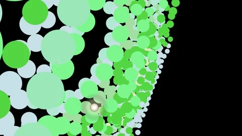 Abstract Dense Green Circles Wave on Black Background 動画素材 332787518