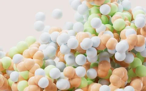 Abstract dense particles spheres background, 3d rendering. Stock Illustration