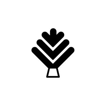 Abstract depiction with chevron elements of stylized evergreen fir tree cre.. Stock Illustration