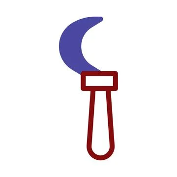 Abstract depiction of crescent shape linked to outlined handle design Stock Illustration