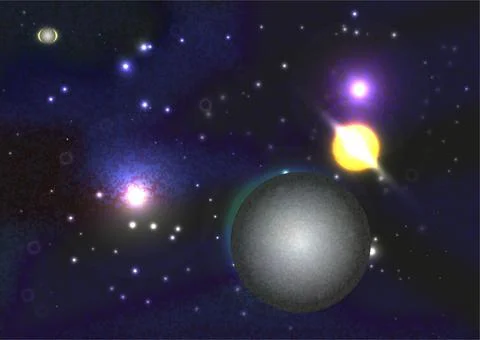 Abstract depiction of outer space for the design of websites..3D. Stock Illustration