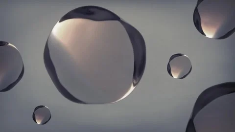 Abstract depiction of water droplets floating in a minimalist style Stock Footage 280721616