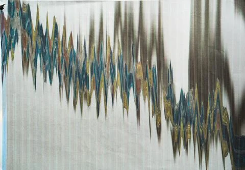 Abstract Descending graph shape created by photocopy art technique on paper Stock Illustration