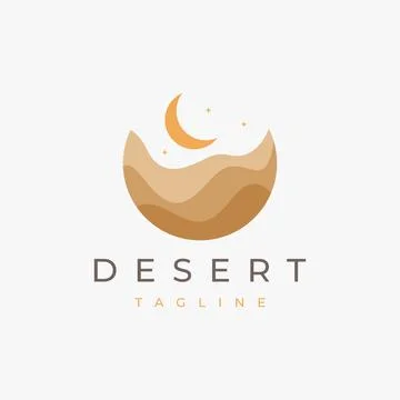 Abstract desert logo vector icon on white background Stock Illustration