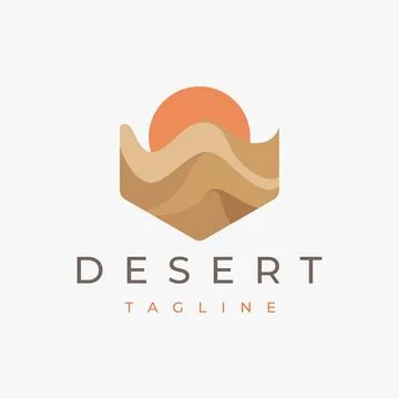 Abstract desert logo vector icon on white background Stock Illustration