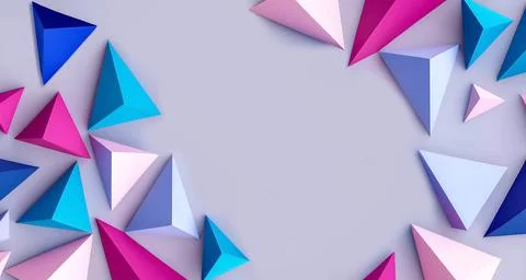 Abstract Design with 3D Triangles Stock Illustration