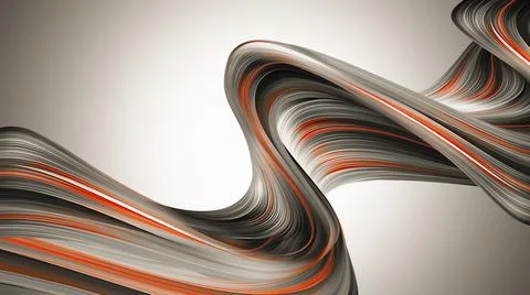 Abstract Design with 3D Wave Stock Illustration