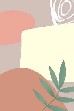 Abstract design aesthetic shape and leaf floral green Stock Illustration