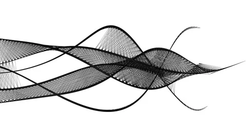 Abstract design background of curved black structures - seamless Video stock 61952796
