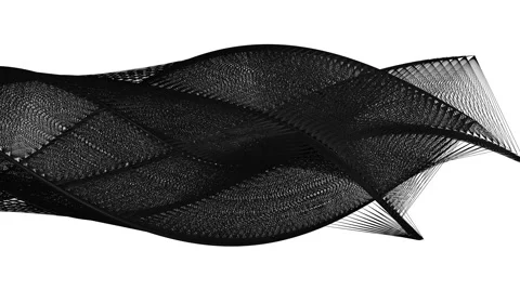 Abstract design background - curved black structures in flowing motion (FULL HD) Stock Footage 62743566