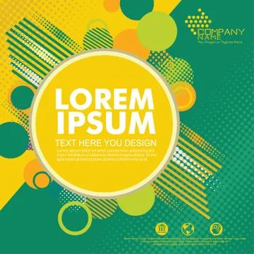 Abstract design background template with halftone style. Use for modern desig Stock Illustration