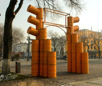 Abstract design of barrels (cisterns) Stock Photos