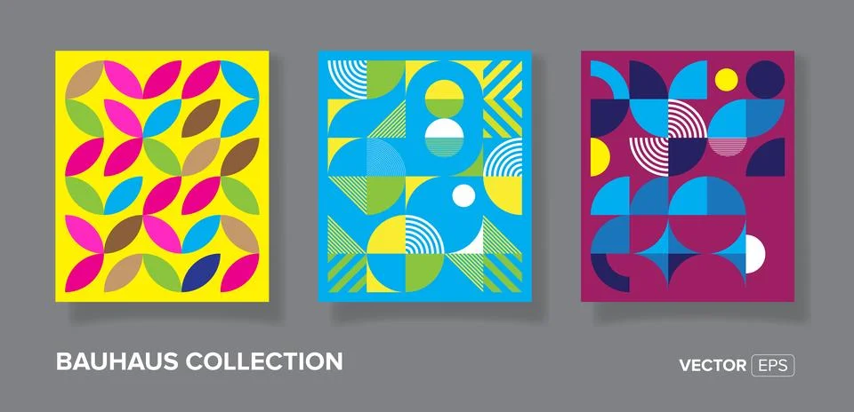Abstract design bauhaus geometric pattern backgrounds, minimalist geometric.. 스톡 일러스트