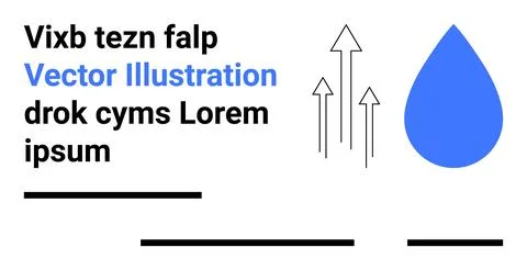 Abstract Design With Blue Drop, Arrows, and Text Elements for Modern Layouts Stock Illustration