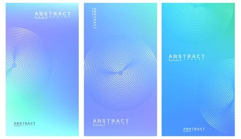 Abstract design with blue gradients and concentric circle lines for vertical Stock-Illustration