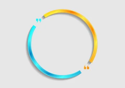 Abstract design with bright blue and yellow geometric circle frame Stock Illustration