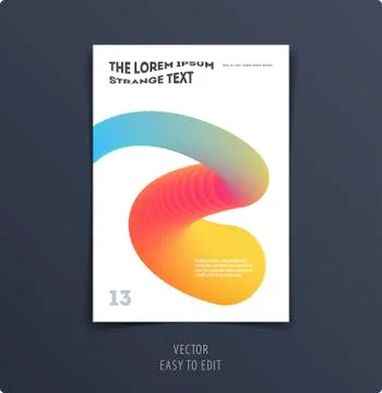 Abstract design brochure cover, creative flyer in A4 with colourful geometric Illustrazione stock