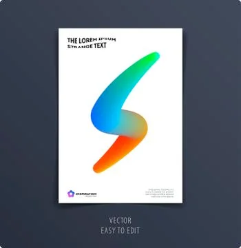 Abstract design brochure cover, creative flyer in A4 with colourful geometric Stock Illustration