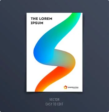 Abstract design brochure cover, creative flyer in A4 with colourful geometric Stock Illustration
