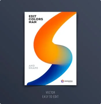 Abstract design brochure cover, creative flyer in A4 with colourful geometric Stock Illustration
