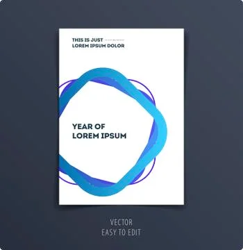 Abstract design brochure cover, creative flyer in A4 with colourful geometric Stock Illustration