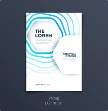 Abstract design brochure cover, creative flyer in A4 with colourful geometric Stock-Illustration