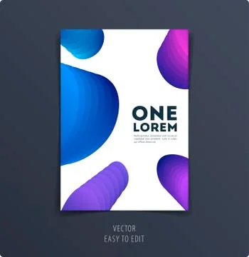 Abstract design brochure cover, creative flyer in A4 with colourful smooth Stock Illustration