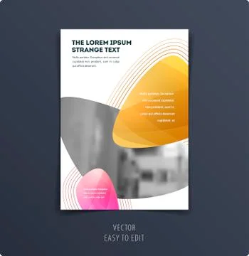 Abstract design brochure cover, creative flyer in A4 with colourful smooth Stock Illustration