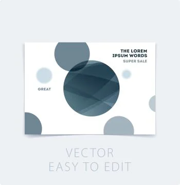 Abstract design brochure cover, creative flyer in A4 with grey round shapes for 스톡 일러스트