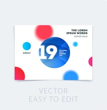 Abstract design brochure cover, creative flyer in A4 with colourful round shapes Stock Illustration