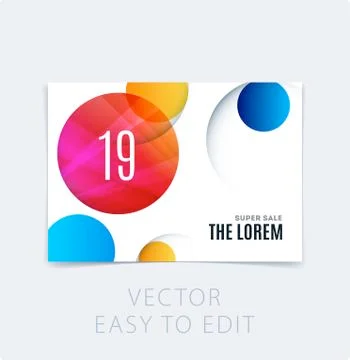 Abstract design brochure cover, creative flyer in A4 with colourful round shapes 스톡 일러스트