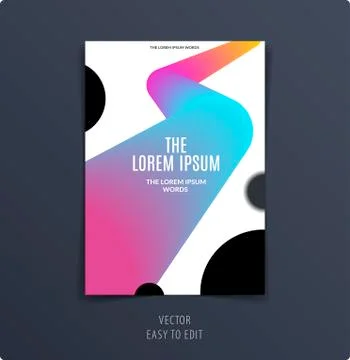 Abstract design brochure cover, creative flyer in A4 with colourful round shapes イラスト素材