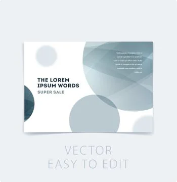 Abstract design brochure cover, creative flyer in A4 with grey round shapes for 스톡 일러스트
