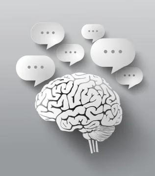 Abstract design of bubble speech and brain. Stock Illustration