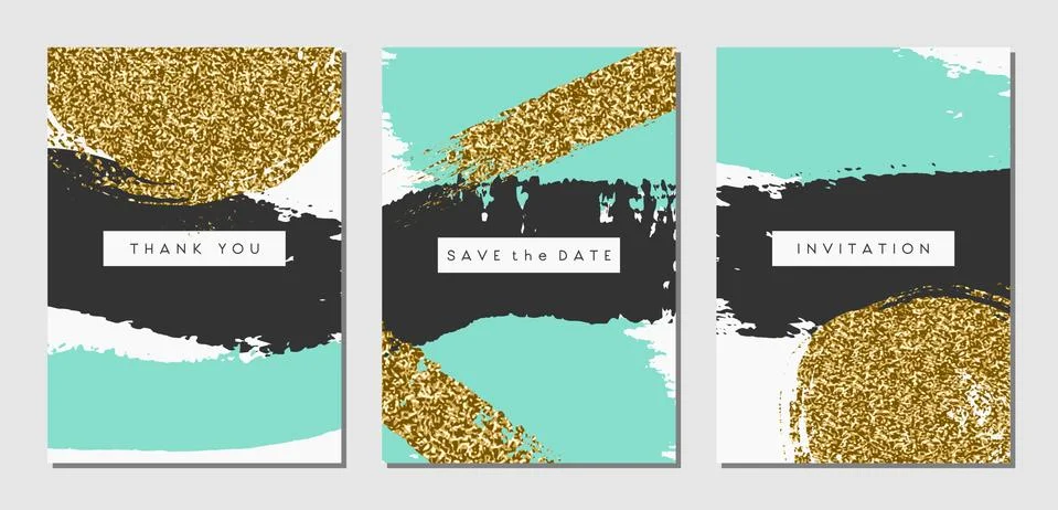 Abstract Design Cards Set Stock Illustration