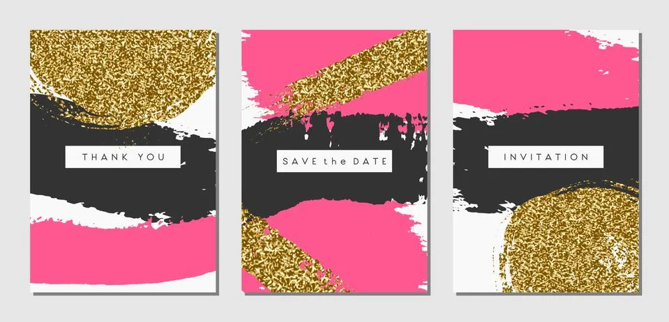 Abstract Design Cards Set Stock Illustration