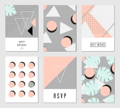 Abstract Design Cards Set Stock Illustration