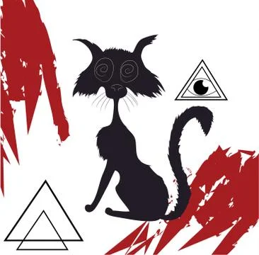 Abstract design with a cat, vector illustration Illustrazione stock